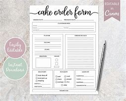 Image result for Cake Order Form for Website