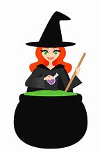 Image result for Witch Cauldron and Cat Silhouette