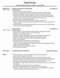 Image result for Catering Manager Resume Sample