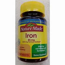 Image result for Nature Made Iron Ferrous Sulfate Label