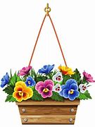 Image result for Hanging Flower Basket Clip Art