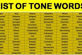 Image result for Tone Words for Poems