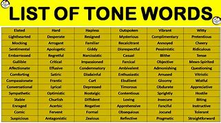 Image result for Tone Words for Serious