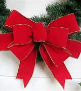 Image result for Red Velvet Bow Gold Backside Christmas Wreath