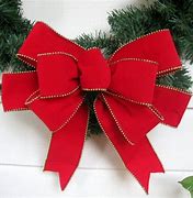 Image result for Big Wreath White Lights Red Velvet Bow