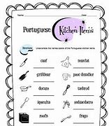 Image result for Kitchen Items in Portuguese