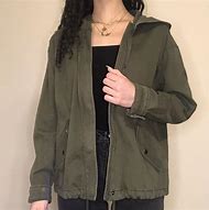 Image result for Green Army Liner Jacket with Hoodie