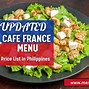 Image result for Cafe France Menu Philippines