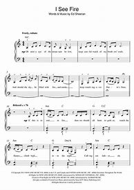 Image result for I See Fire Flute Sheet Music