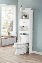 Image result for Brushed Nickel Over Toilet Space Saver