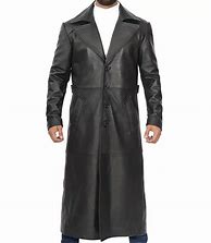 Image result for Leather Trench Coat Men