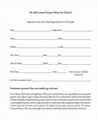 Image result for Example Car Show Registration Form