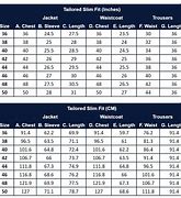 Image result for Suit Size Chart