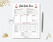 Image result for Cake Order Sheet Template