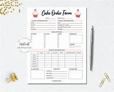 Image result for Cake Order Form Free Print