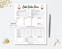 Image result for Cake Order Form Design