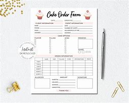 Image result for Cake Order Form for Website