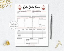 Image result for Cake Order Form Template