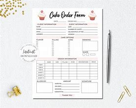 Image result for Cake Order Form Template