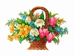 Image result for Victorian Flower Basket Clip Art