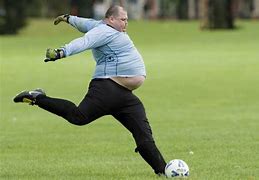 Image result for Fat Guy Kicking Soccer Ball