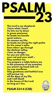 Image result for Printable Psalm 23