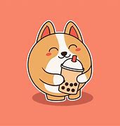 Image result for Corgi Boba Drawing