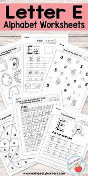 Image result for Letter E Worksheets for Kindergarten