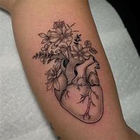 Image result for Anatomical Heart and Gear Tattoo