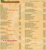 Image result for Dosa Menu