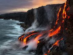 Image result for Lava Hitting Water