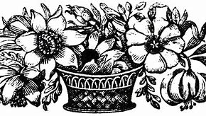 Image result for flower basket clip art black and white