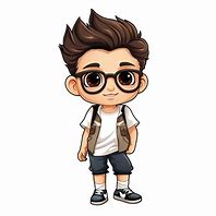 Image result for Ai Cartoon Boy with Glasses