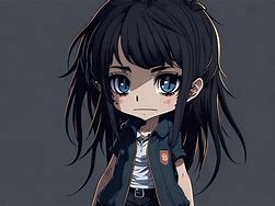 Image result for Cute Anime Girl with Dark Hair