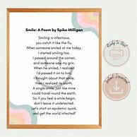 Image result for Smile by Spike Milligan Poem