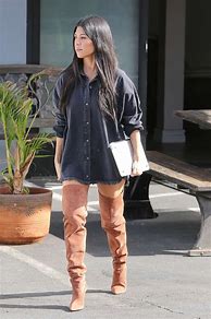 Image result for Kourtney Kardashian Knee High Boots