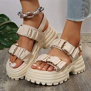 Image result for Black and White Platform Sandals