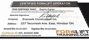 Image result for ForkLift Cert