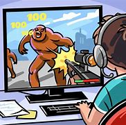 Image result for Playing Video Games Drawing