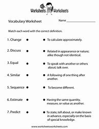 Image result for 6 Grade Vocabulary Worksheets Free