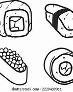 Image result for Sushi Draw Vector Black White