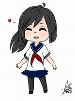 Image result for Chibi Yandere Balck and Purple PNG