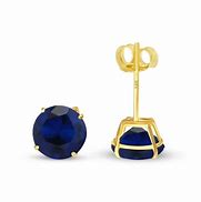 Image result for Yellow Gold and Blue Stone Earrings