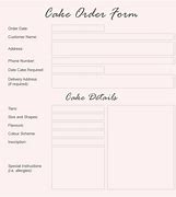 Image result for Free Printable Cake Order Form Template