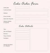 Image result for Free Sample Cake Order Form Template