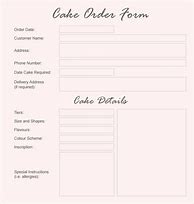 Image result for Template for Cake Orders