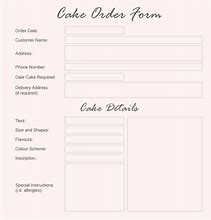 Image result for Cake Order Form Template