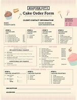 Image result for Cake Order Sheet Template