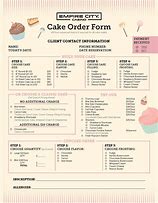 Image result for Free Printable Cake Order Form Template