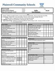 Image result for First Grade Report Card Template